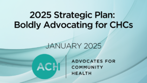 Teal colored background showing ACH logo and Title Slide from Presentation